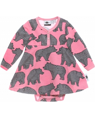 ONESIE DRESS, Ursa, light pink - grey