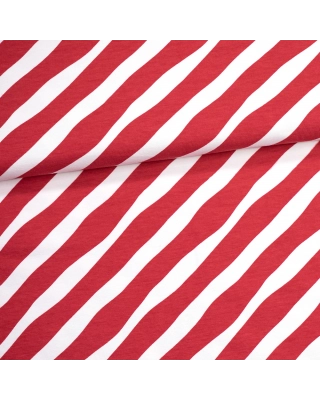Diagonaali trikoo, punainen - valkoinen