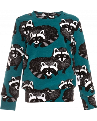 ALPI sweatshirt, Raccoon, petrol - grey