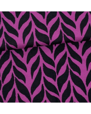 Jacquard knit, Plait, purple - black