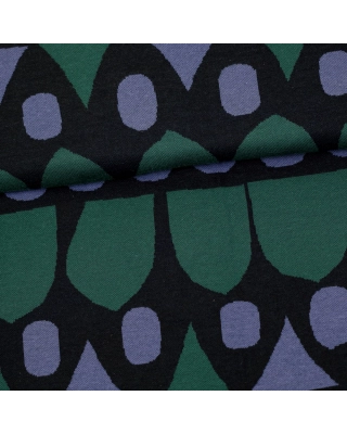 Jacquard knit, Raanu, dark green - blueberry