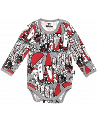 ONESIE, Christmas forest, grey - red