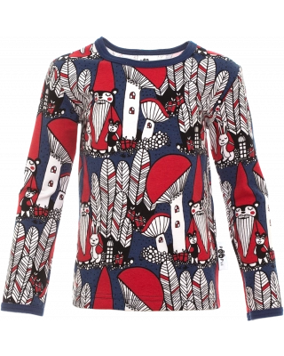 ULJAS shirt, Christmas forest, blueberry - red