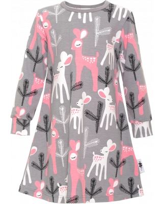 AAMU nightgown, Bambi, grey - light pink