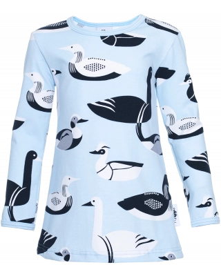 VIENO tunic, Waterbirds, light blue - grey
