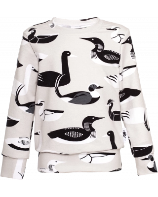 ALPI sweatshirt, Waterbirds, sand - dark grey