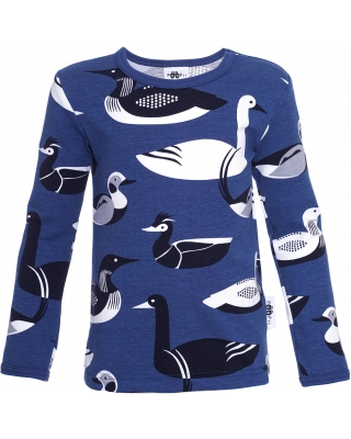 ULJAS shirt, Waterbirds, blueberry - grey