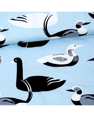 Waterbirds organic jersey, light blue - grey