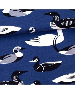 Waterbirds organic jersey, blueberry - grey