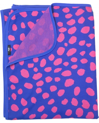 BLANKET jacquard, Cheetah dots, blue - pink