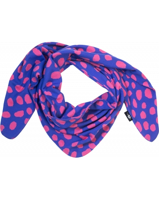 SCARF jacquard, Cheetah dots, blue - pink