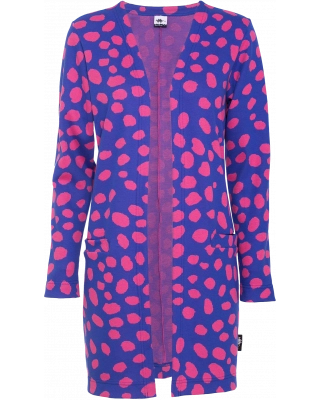LUMO cardigan, Cheetah dots, blue - pink