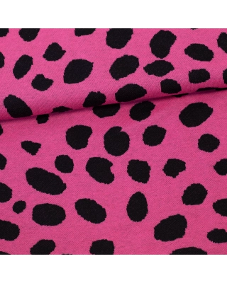Jacquard knit, Cheetah dots, pink
