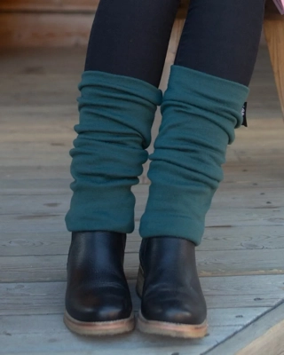 LEG WARMERS merino wool, dark green