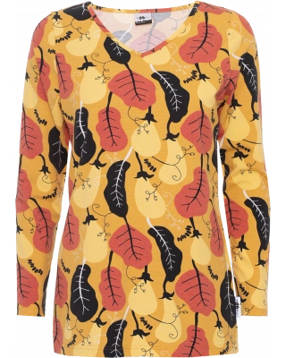 MAINI paita, Aubergiini, okra - keltainen - ruoste