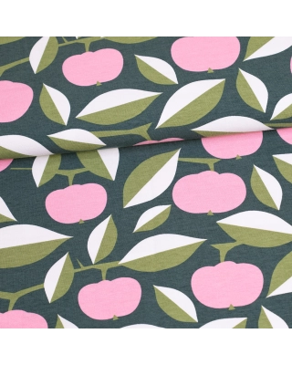 Apple joy organic jersey, light pink - dark green - fen