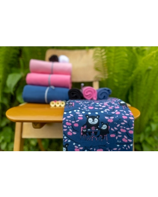 Garden party organic sweatshirtknit, blueberry - pink - light pink
