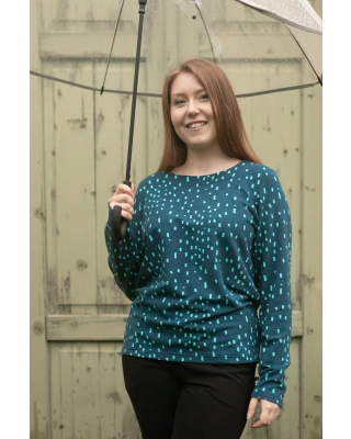 LOUNA shirt, Rain, depths - turquoise