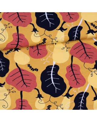 Aubergiini trikoo, okra - keltainen - ruoste