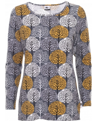 AAVA shirt, Seasons, dark grey - ochre - grey