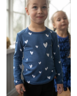 ULJAS shirt, Hearts, blueberry