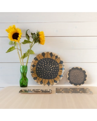 TRAY 35cm, Sunflower, ochre - birch