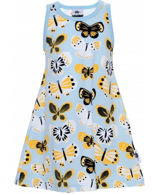 HELINÄ dress, Butterflies, light blue - sun