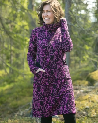 ROUTA dress, Mielikki, purple - black