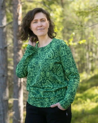 LOUNA  shirt, Mielikki, forest - dark green