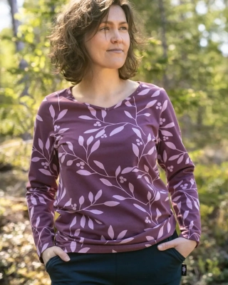 MAINI shirt, Foliage, lilac - beetroot