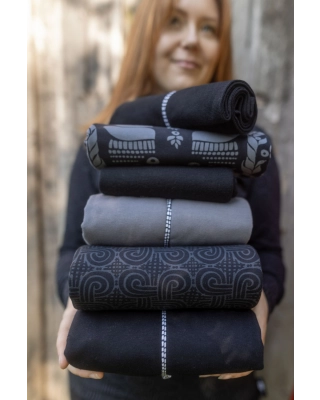 Looped square organic sweatshirt knit, shadow - black