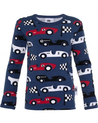 ULJAS shirt, Race cars, blueberry - red