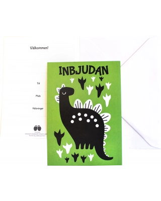 Invitation card, Dino, forest