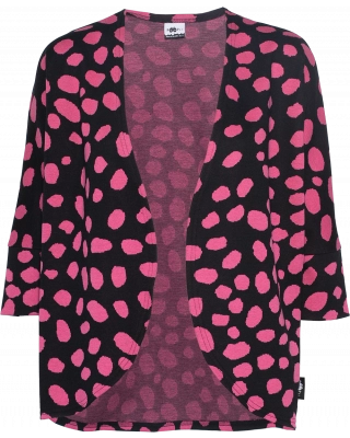 HELA cardigan, Cheetah dots, svart - pink