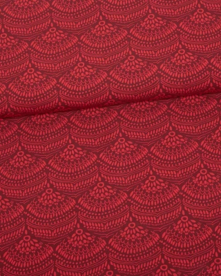 Lace organic jersey, red - beetroot