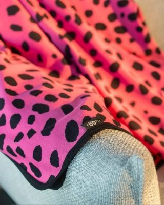 FILT jacquard, Cheetah dots, pink