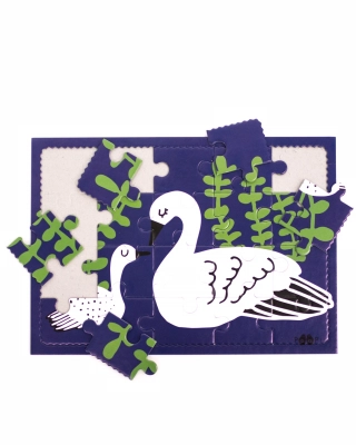 PUZZLE, Swan, blueberry