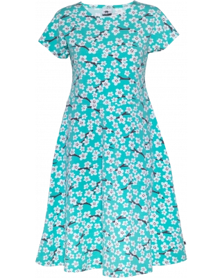 JULIA dress, Cherry blossom, turquoise - beetroot