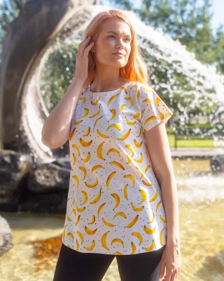 VUONO shirt, Bananas, white - sun