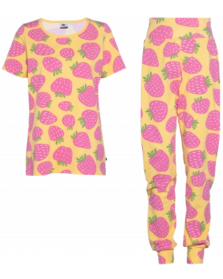 HETTA pyjama, Polka, keltainen - pinkki - metsä