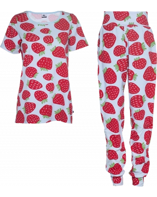 HETTA pyjamas, Polka, light pink - red - forest