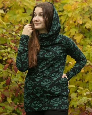 HALLA hoodie, Rose, dark green - black