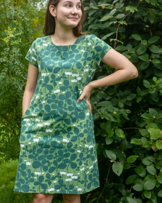 SOINTU klänning, Clover, mossgrön - mörk grön