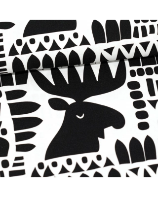 Moose cotton, black & white