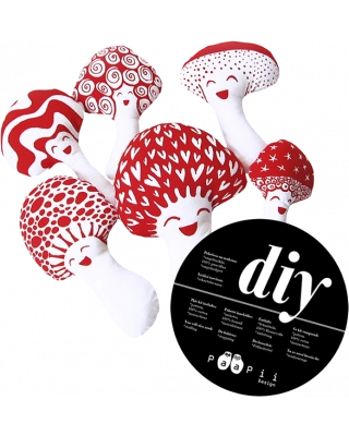 DIY Mushroom family, red - white