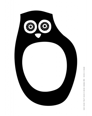 Poster A3, Owl, black & white