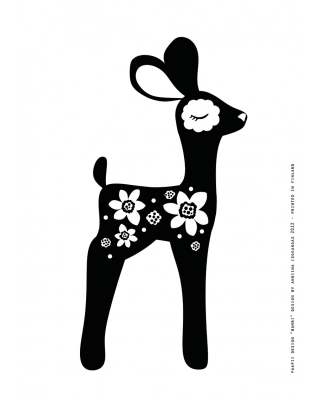 Poster A4, Bambi, black & white