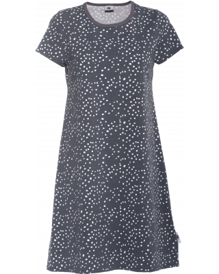 SALLA nightgown, Spotty, dark grey - white