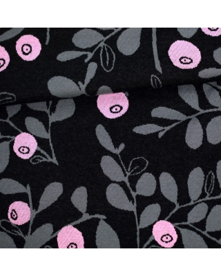 Jacquard knit, Varpu, black - light pink - dark grey