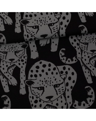 Cheetah organic jersey, dark grey - black